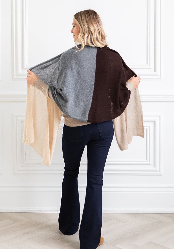 THE EVERYDAY WRAP + SCARF COLOUR BLOCK - ESPRESSO BLOCK