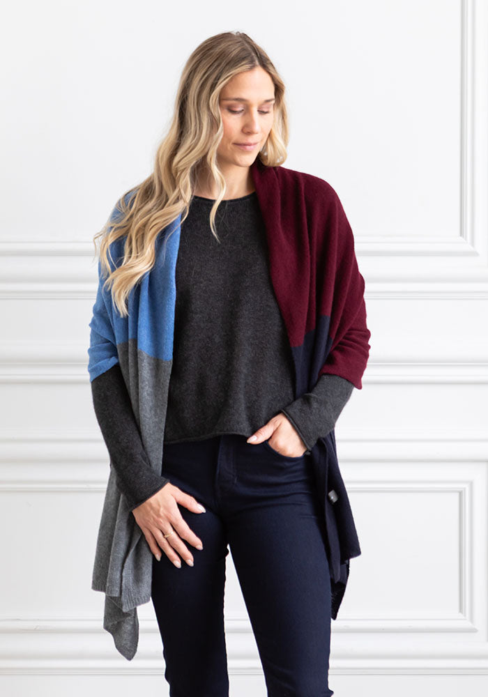 THE EVERYDAY WRAP + SCARF COLOUR BLOCK - MULTI BLOCK