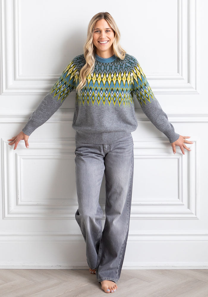 FAIR ISLE CREW - KINROSS - GRANITE MULTI