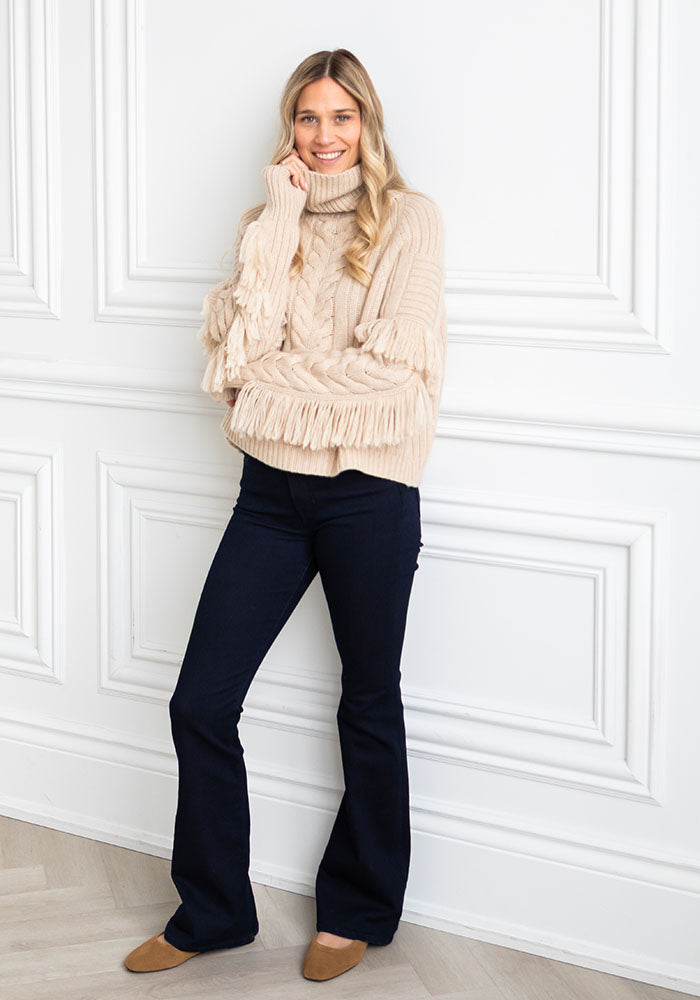 THE X-TRA FRINGE COWL - SAND