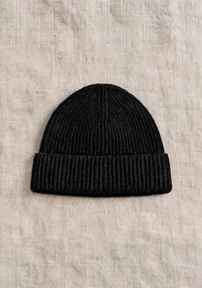 LUXE CASHMERE 6 PLY FISHERMAN RIB HAT - MENS