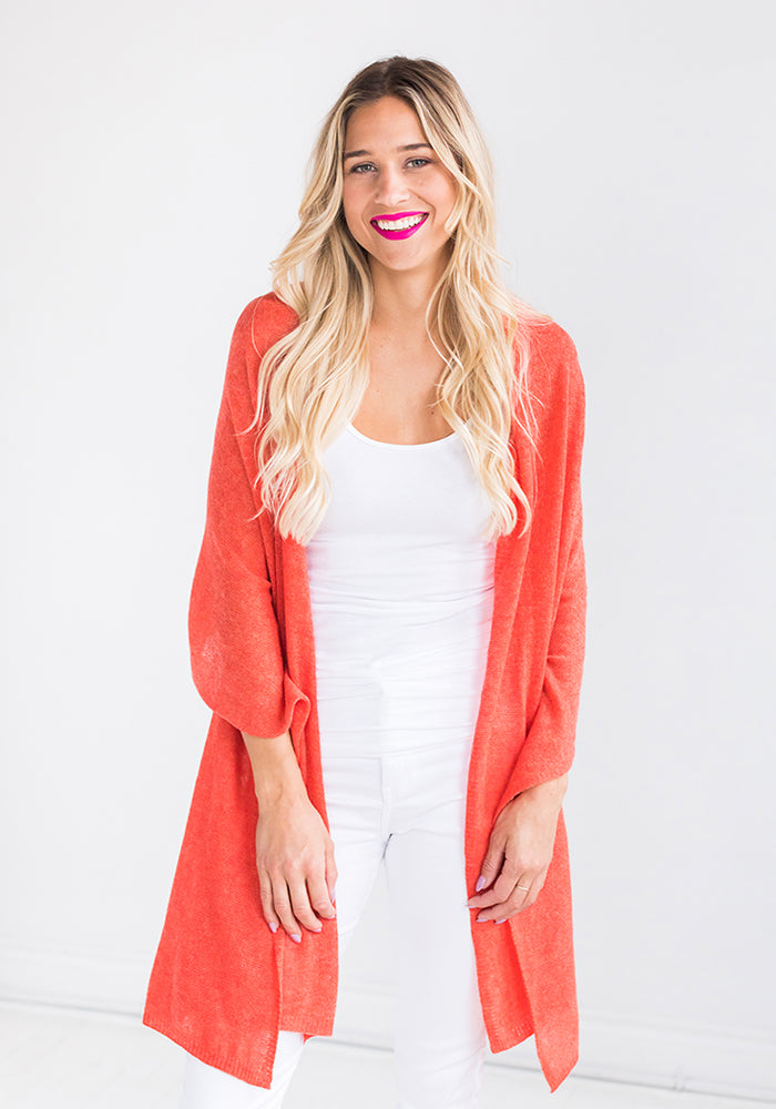 Classic Cashmere Knitted Wrap in Orange