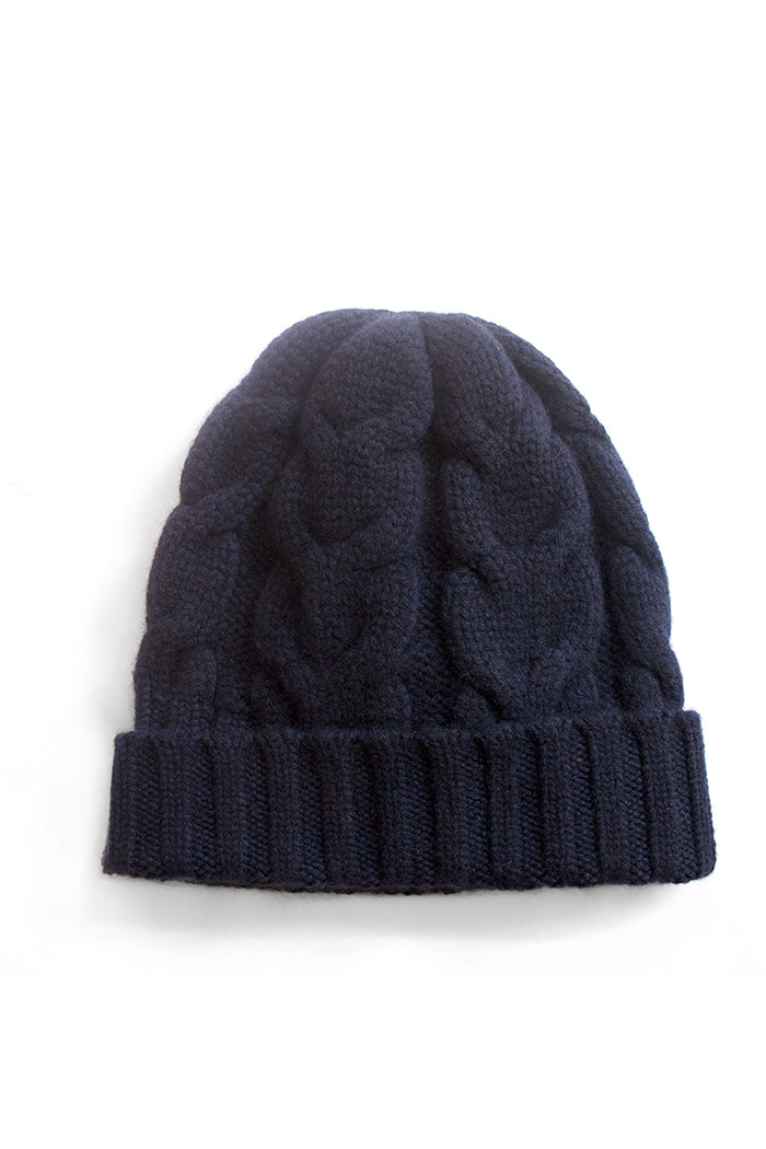 Cable Cashmere Hat in Medium Grey - Winter Accessories - 100% Mongolian Cashmere