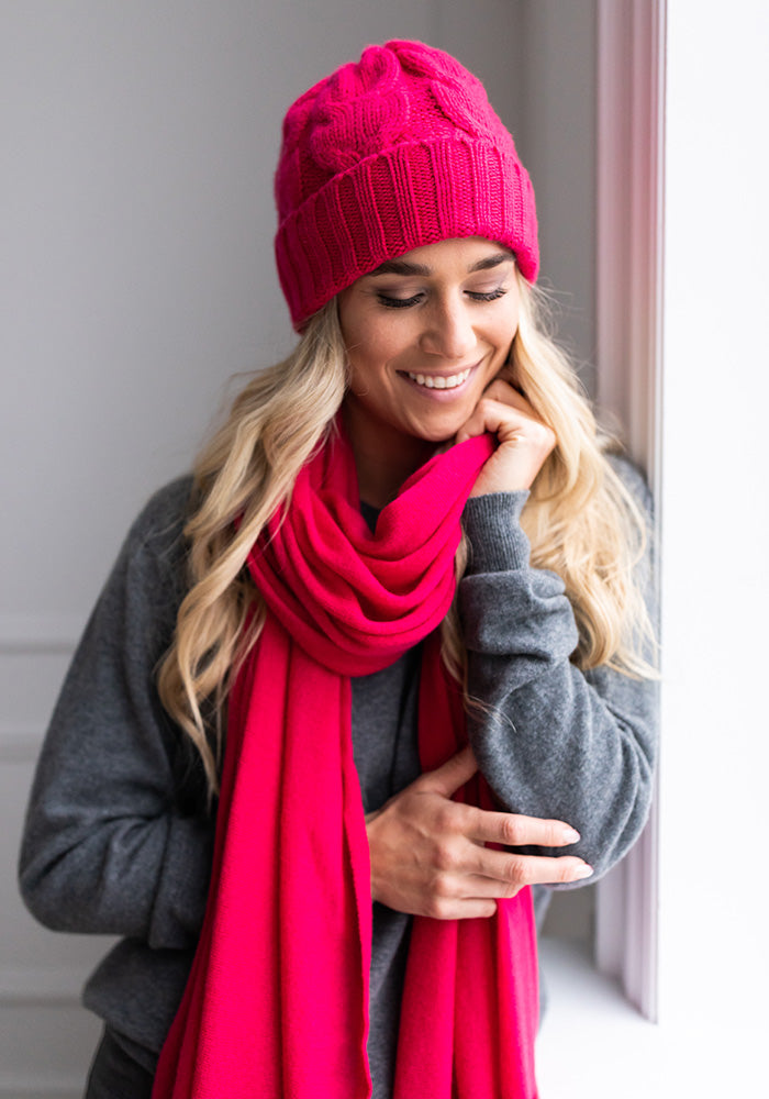 HEAVY CABLE CASHMERE HAT