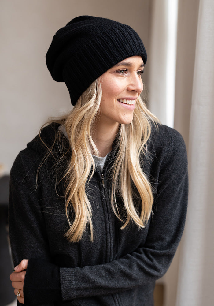 CASHMERE HEAVY RIBBED HAT