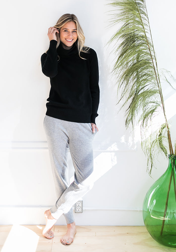 NEW WOMEN'S COWL NECK - BLACK