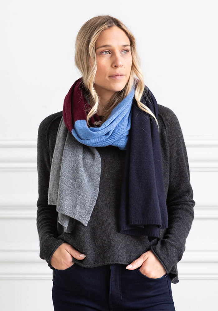 THE EVERYDAY WRAP + SCARF COLOUR BLOCK - MULTI BLOCK
