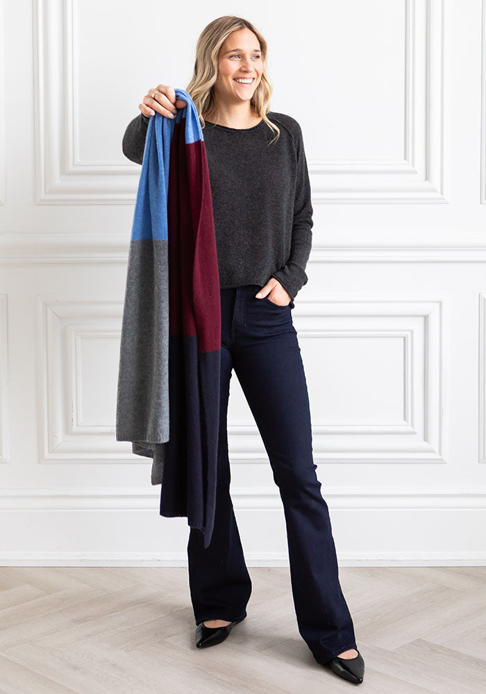 THE EVERYDAY WRAP + SCARF COLOUR BLOCK - MULTI BLOCK