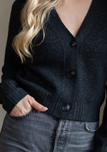 NEW CASHMERE COCOON V-CARDI - CHARCOAL