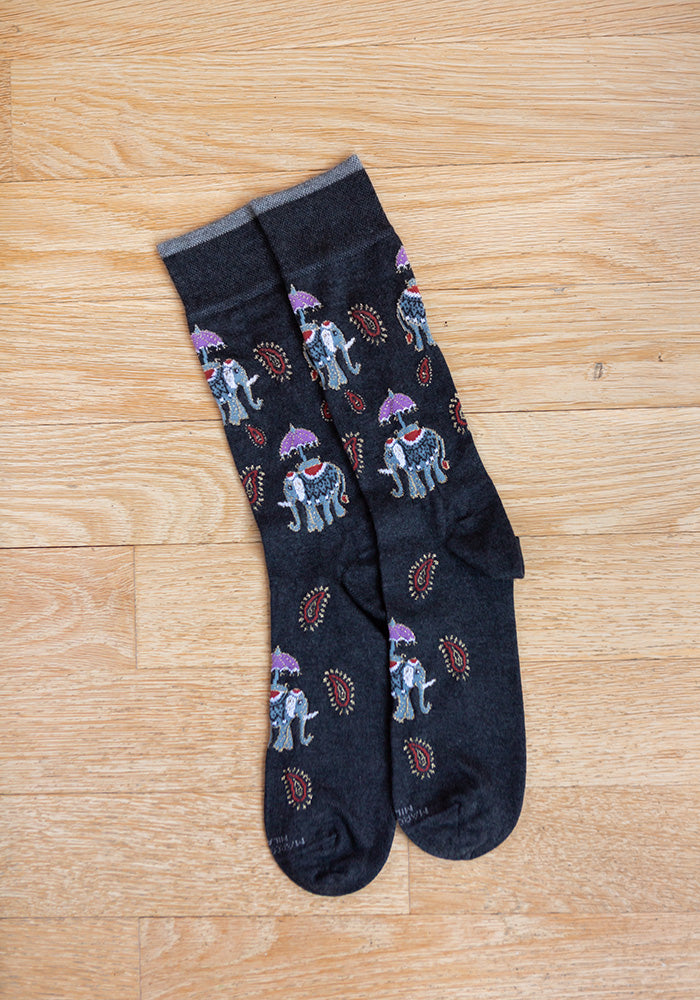 MEN'S CASHMERE SOCKS - ELEPHANT