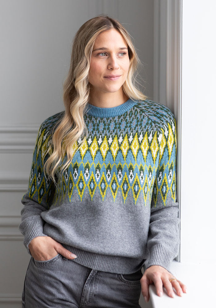 FAIR ISLE CREW - KINROSS - GRANITE MULTI