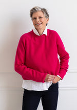CROPPED BOYFRIEND CREW FISHERMAN - DARK PINK