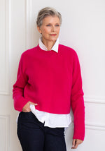 CROPPED BOYFRIEND CREW FISHERMAN - DARK PINK