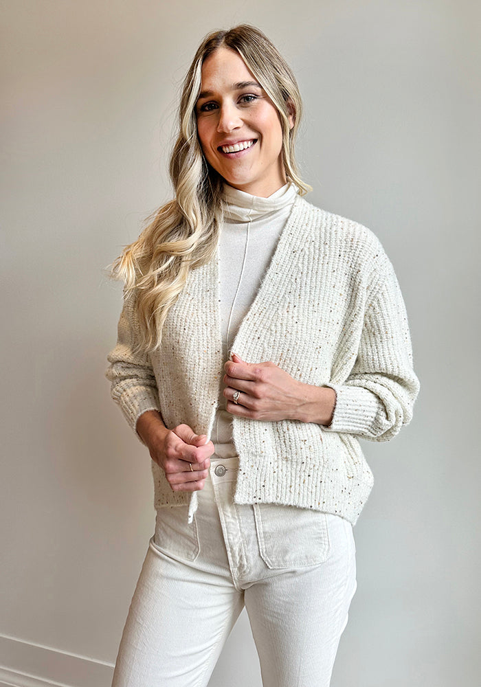 SEQUIN CARDI - KINROSS - IVORY