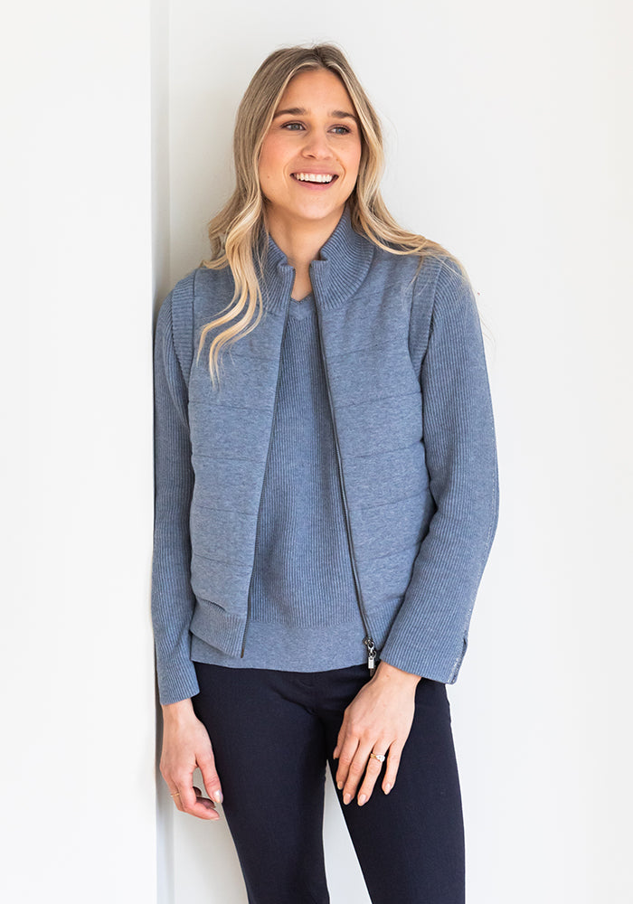 SALE - QUILTED ZIP VEST - KINROSS - LARGE - MARLIN