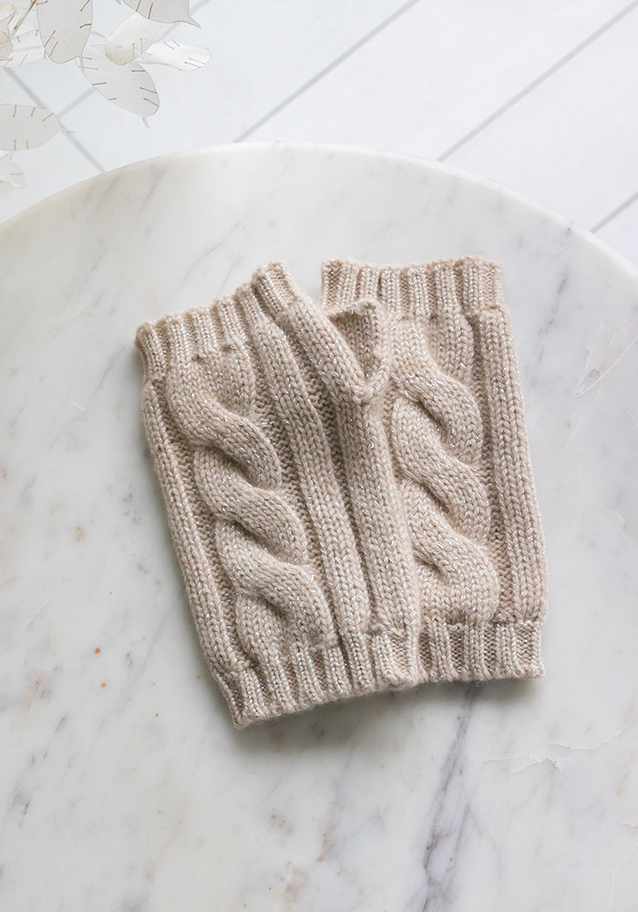 NEW CABLE WRISTLETS SPARKLE YARN