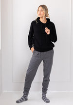 COCOON CASHMERE HOODY - BLACK