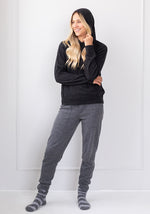 COCOON CASHMERE HOODY - CHARCOAL