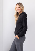 COCOON CASHMERE HOODY - CHARCOAL