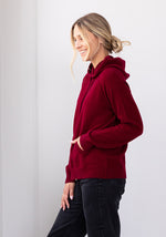 COCOON CASHMERE HOODY - OXBLOOD