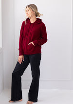 COCOON CASHMERE HOODY - OXBLOOD