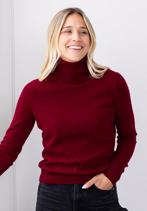 NEW WOMEN'S TURTLE NECK - OXBLOOD