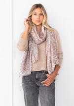 MIXED ANIMAL PRINT SCARF - KINROSS - TAUPE MULTI