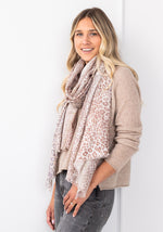 MIXED ANIMAL PRINT SCARF - KINROSS - TAUPE MULTI
