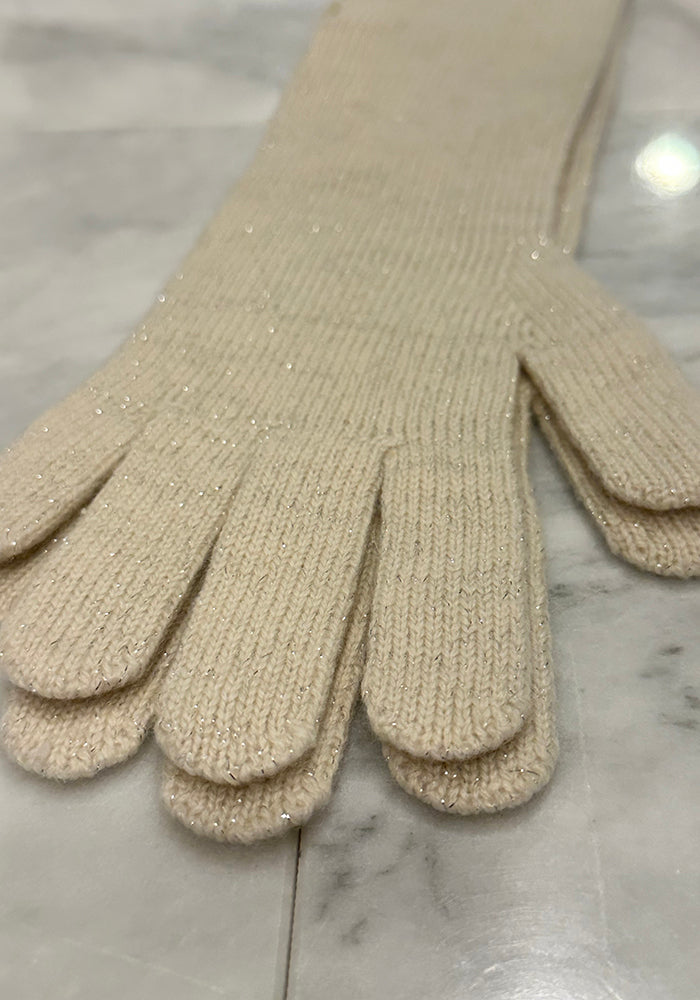 SPARKLE CASHMERE LONG BUTTON GLOVES