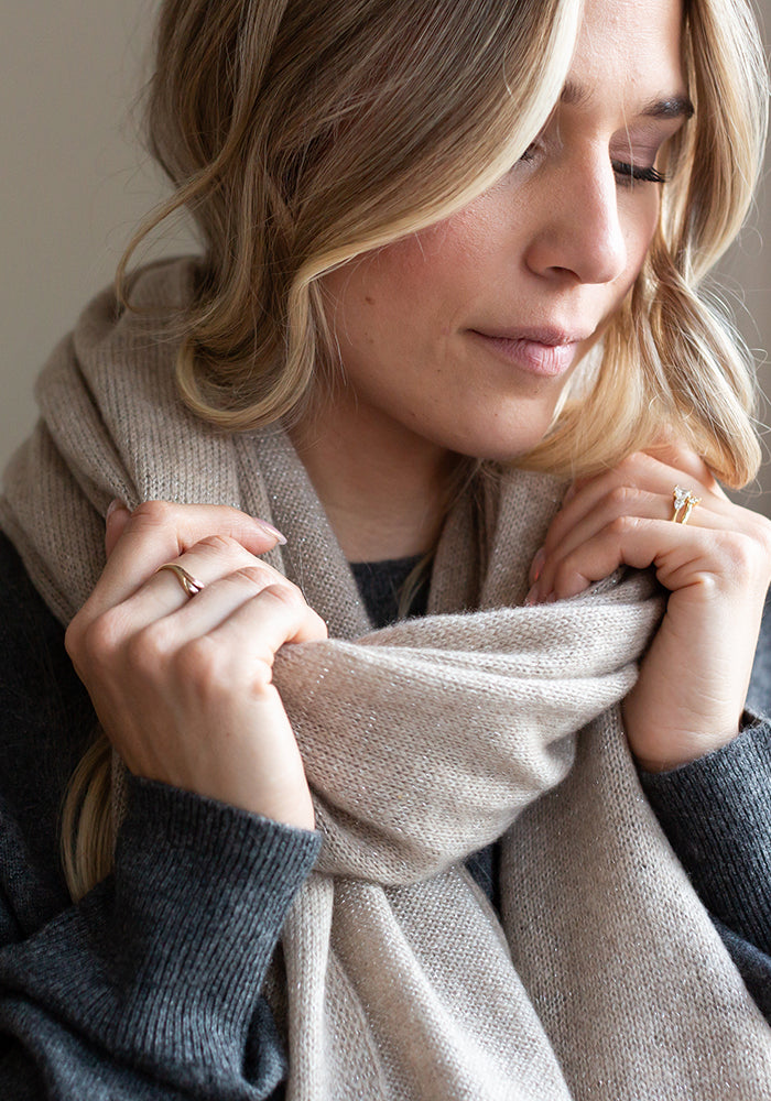 THE EVERYDAY WRAP + SCARF SPARKLE YARN