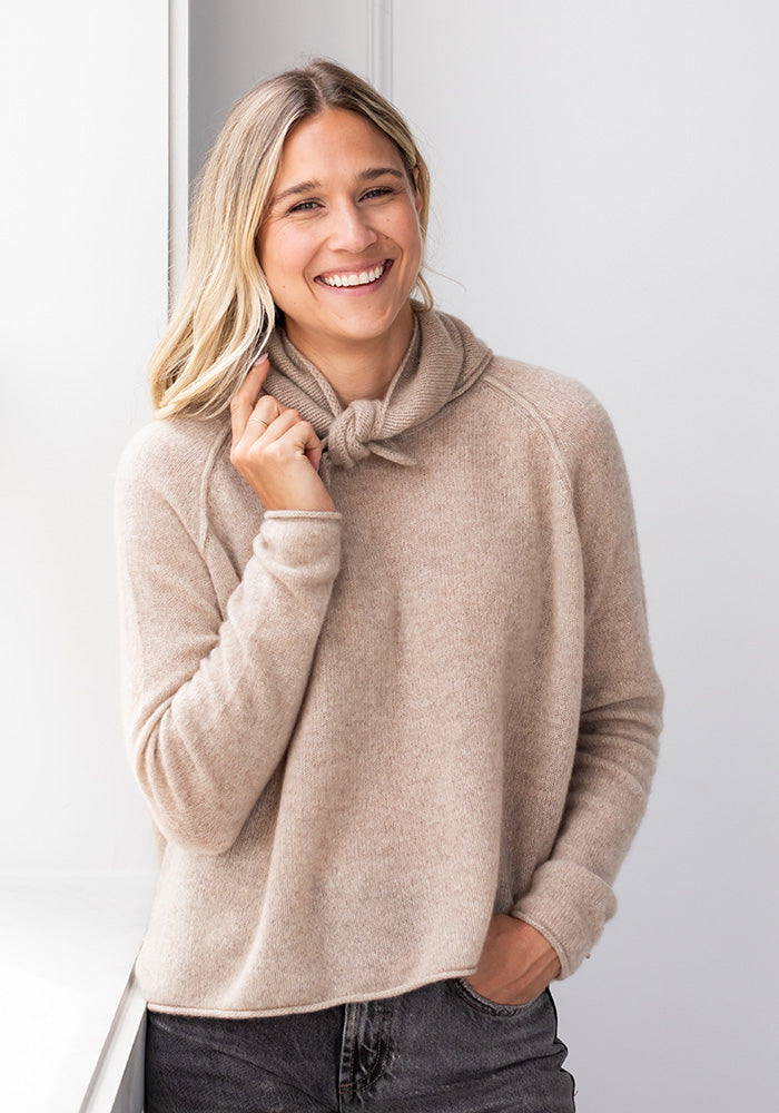 ROLLED EDGE CASHMERE TRIANGLE SCARF