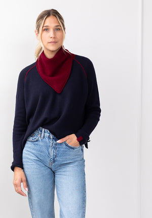 ROLLED EDGE CASHMERE TRIANGLE SCARF
