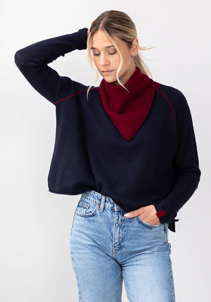 ROLLED EDGE CASHMERE TRIANGLE SCARF