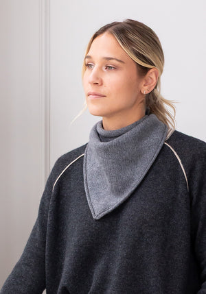 ROLLED EDGE CASHMERE TRIANGLE SCARF