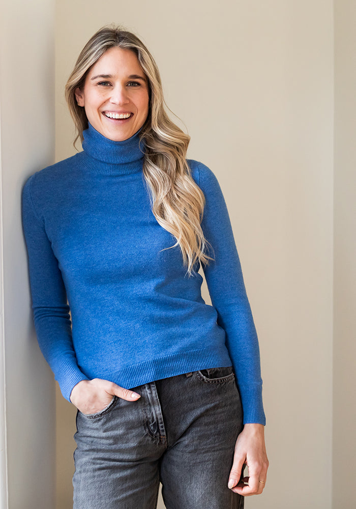 NEW WOMEN'S TURTLE NECK - BLUE