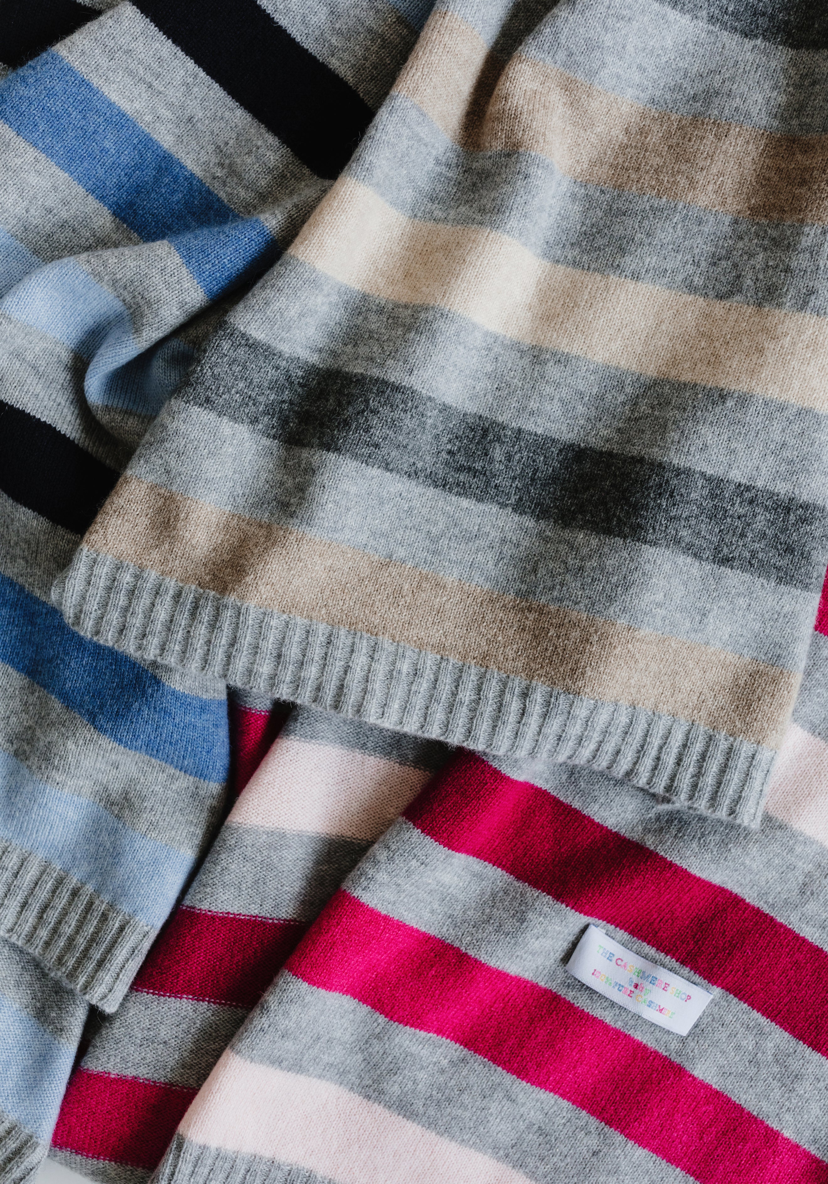 STRIPED CASHMERE BABY BLANKET