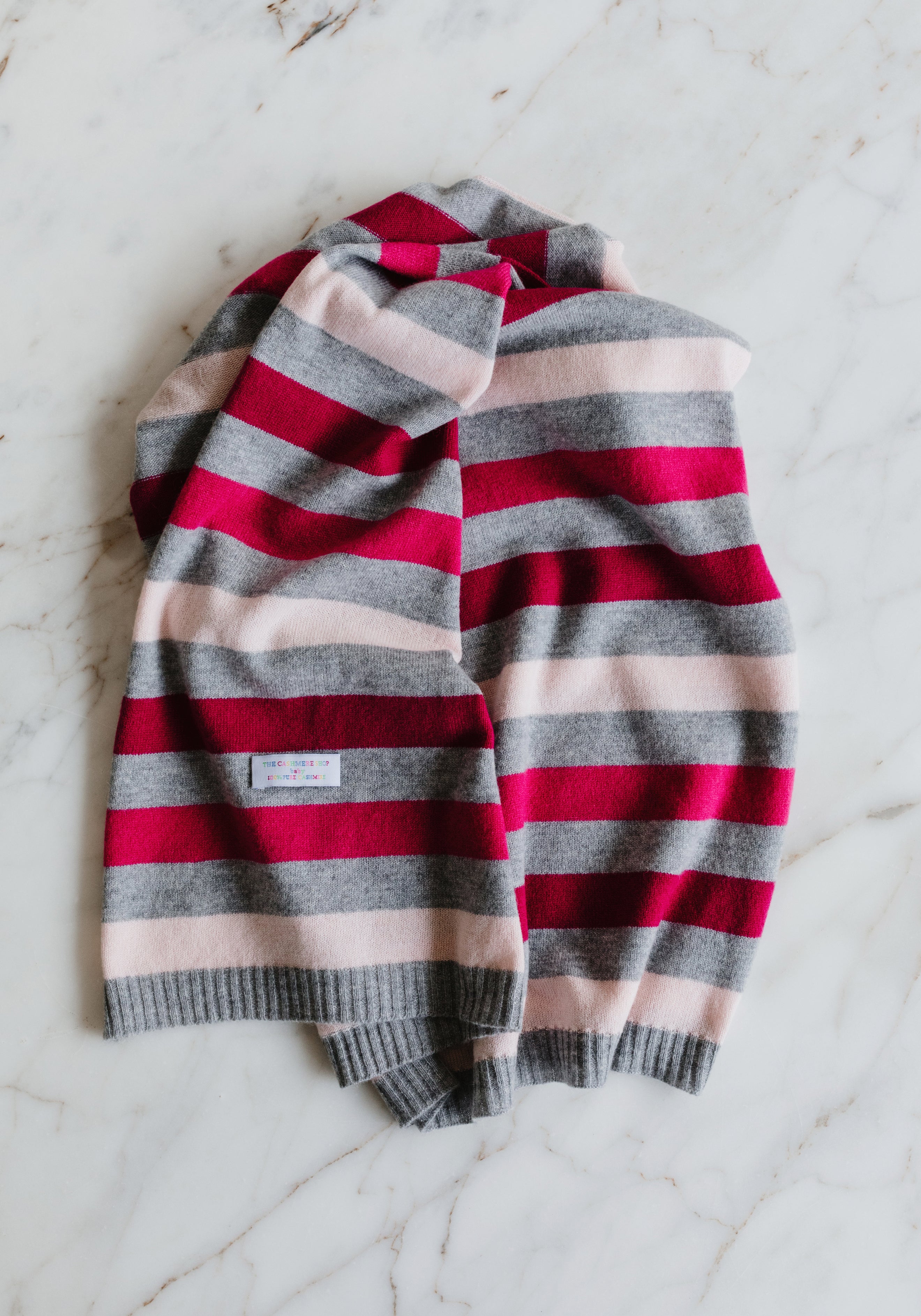 STRIPED CASHMERE BABY BLANKET