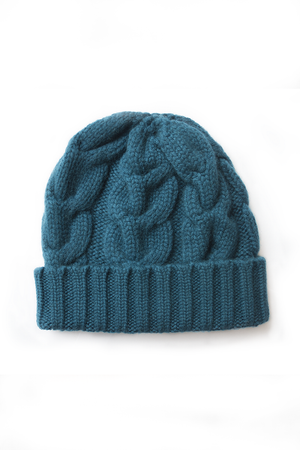 Cable Cashmere Hat in Medium Grey - Winter Accessories - 100% Mongolian Cashmere 