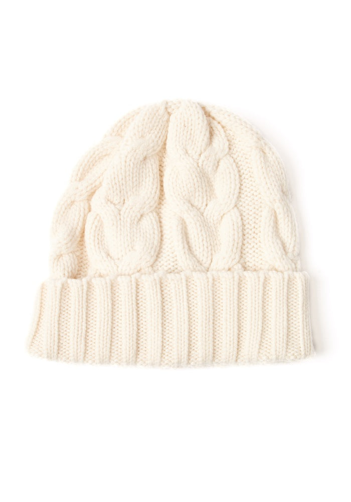 Cable Cashmere Hat in Medium Grey - Winter Accessories - 100% Mongolian Cashmere 