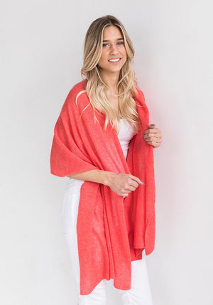 Everyday Classic Cashmere Wrap in Coral