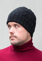Cable Cashmere Hat in Medium Grey - Winter Accessories - 100% Mongolian Cashmere 