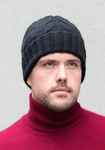 Mens Heavy Cable Hat - 100% Cashmere, Made in Mongolia