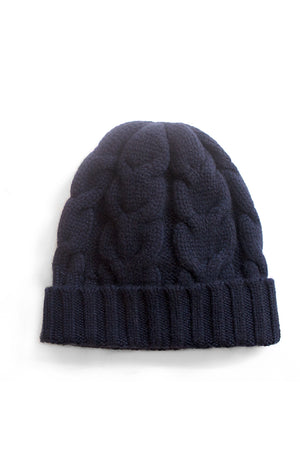 Cable Cashmere Hat in Medium Grey - Winter Accessories - 100% Mongolian Cashmere 