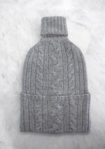 Cashmere Cable Knit Hot Water Bottle Cover in Grey