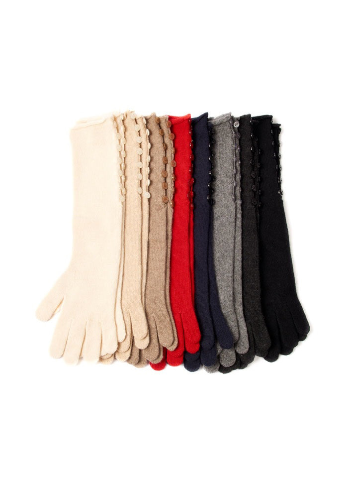 Cashmere Long Long Button Gloves - The Cashmere Shop
 - 2