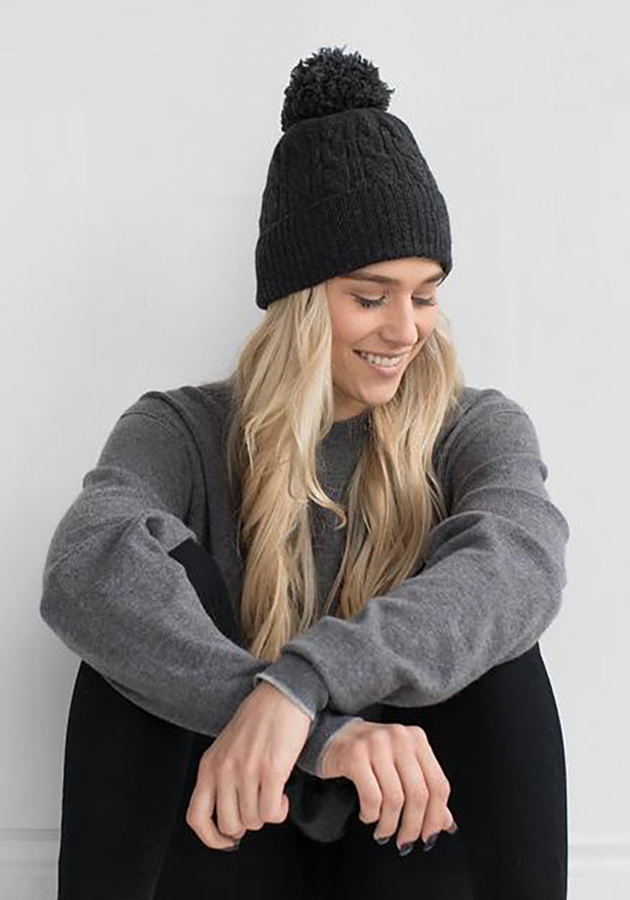 CASHMERE POM POM HAT
