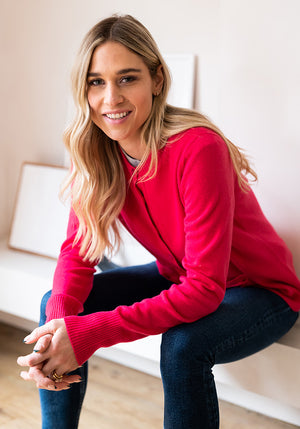 TIMELESS CASHMERE CARDIGAN - BRIGHT PINK