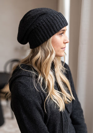 CASHMERE HEAVY RIBBED HAT