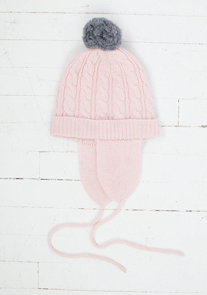 KID'S CABLE POM POM HAT