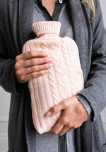 CASHMERE HOT WATER BOTTLE COVER - LIGHT PINK